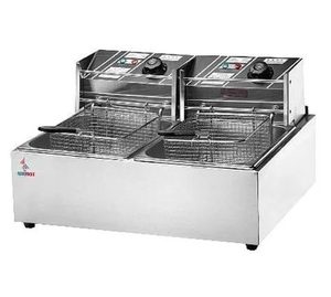 Фритюрница двойная модель: ZH-6L-2  габариты: 545×430×290 мм;  мощность: 2,5+2,5 кВ;  напряжение: 220-240 V;  объем масл