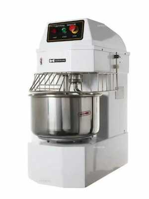 Спиральный тестомес Hurakan HKN-50SN2V. Обьем дежи 50 л Загрузка теста 25 кг Кол-во скоростей 2 Механизм крепления чашин