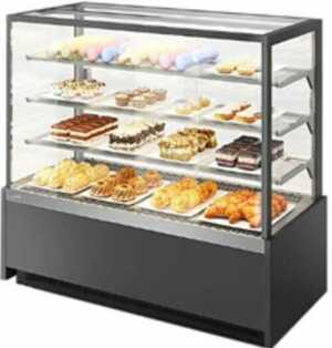 Витрина кондитерская Chilz VETE KUB 90 серый матовый, шлифованная нержавейка Охлаждение динамическое Конструкция с прямы