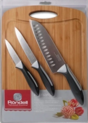 Набор из 3 ножей с разделочной доской в блистере PRIMARCH RONDELL RD-462
